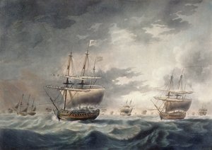 Uma tempestade chegando, gravada por Francis Jukes (1747-1812) publicada em 1795 (aquatint)